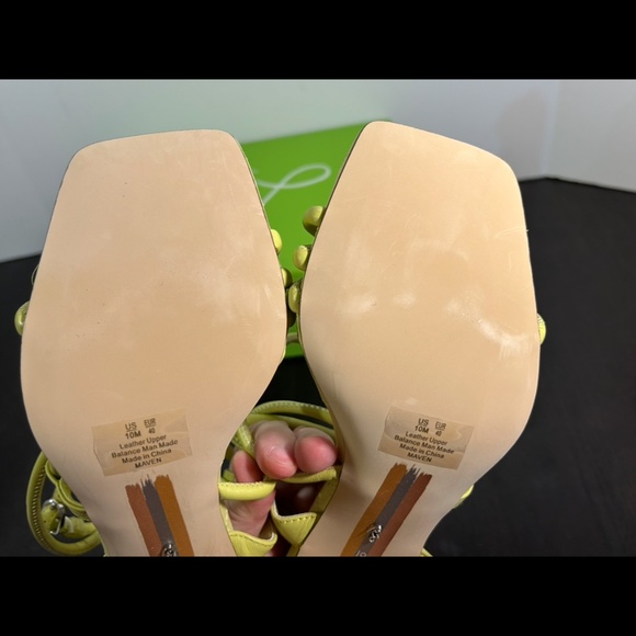 Sam Edelman Maven Strappy Leather Padded Heels Shoes Kiwi Green Womans 10M - Picture 12 of 16